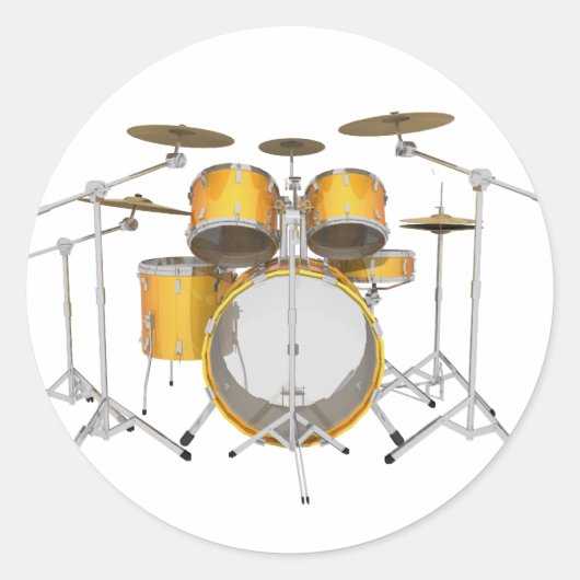 Gold/Gelb-Trommel-Kit: Runder Aufkleber (Vorderseite)