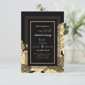 Gold-, Gelb- und Rose-Druck zum 50. Jubiläum Karte (Stehend Vorderseite)