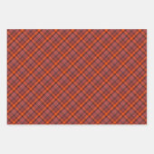 GOLD-GELBE-KARIERTE SCHIEFEN AUS ROTEM ORANGE GESCHENKPAPIER SET (Vorderseite)