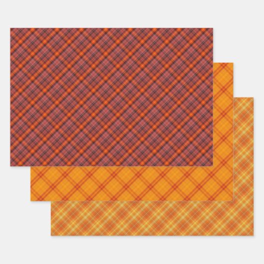 GOLD-GELBE-KARIERTE SCHIEFEN AUS ROTEM ORANGE GESCHENKPAPIER SET (Set)