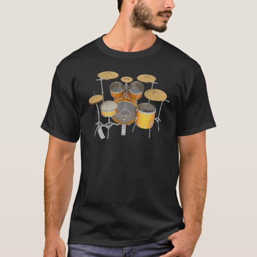 Gold/gelbe Trommel-Ausrüstung: T-Shirt (Vorderseite)