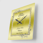 Gold Gem & Glitter 50th Golden Birthday Quadratische Wanduhr (Winkel)