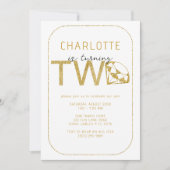 Gold Gem Sparkle 2. Geburtstagsfeier Party Einladu Einladung (Vorderseite)