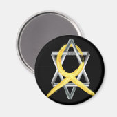 Gold"gemaltes" Kindheits-Krebs-Band Magnet (Vorderseite/Rückseite)