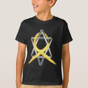 Gold"gemaltes" Kindheits-Krebs-Band T-Shirt