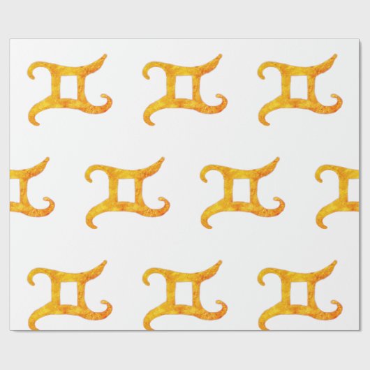 Gold Gemini Astrologie Geschenkpapier (Flach)