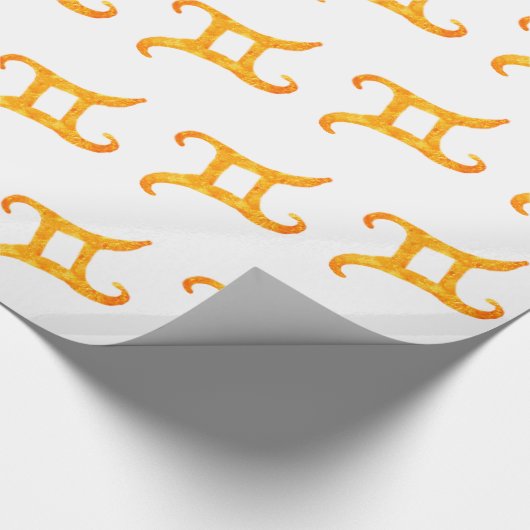Gold Gemini Astrologie Geschenkpapier (Ecke)
