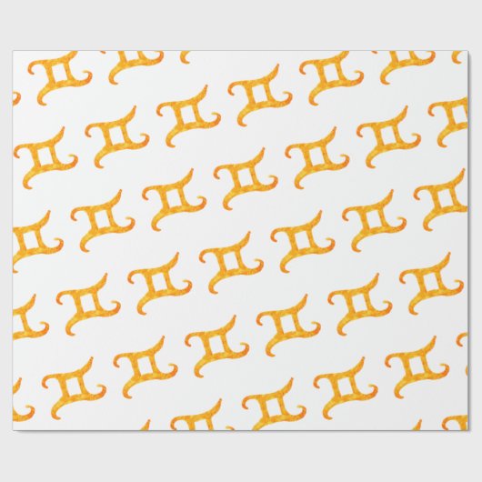 Gold Gemini Astrologie Geschenkpapier (Flach)