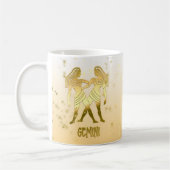Gold Gemini Astrologie Horoskop Zodiac Sign Kaffeetasse (Links)