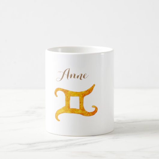 Gold Gemini Astrologie Kaffeetasse (Mittel)
