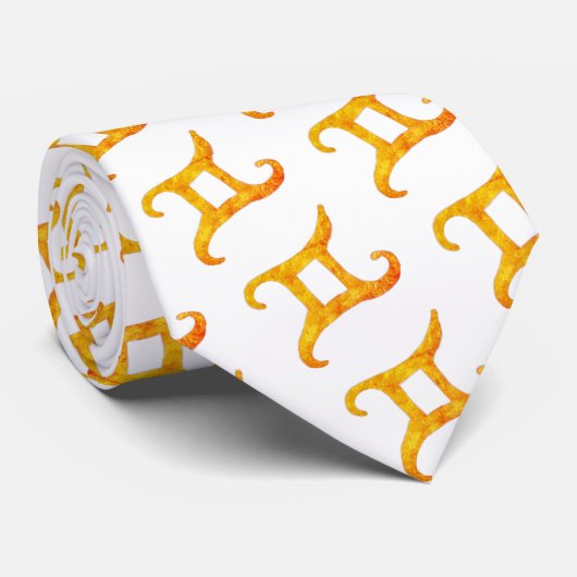 Gold Gemini Astrologie Krawatte (Gerollt)