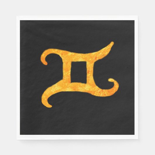 Gold Gemini Astrologie Schild Custom Serviette (Vorderseite)
