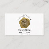 Gold Gemini Siegel Coin & QR Code Astrologie Visitenkarte (Vorderseite)