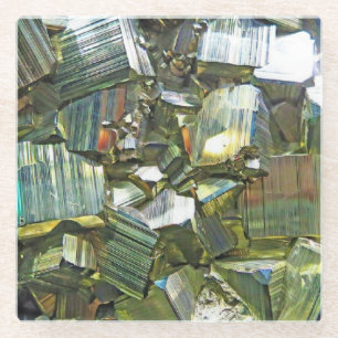 Gold Gemis Marble Agate Geode Imitate Stone Unters Glasuntersetzer