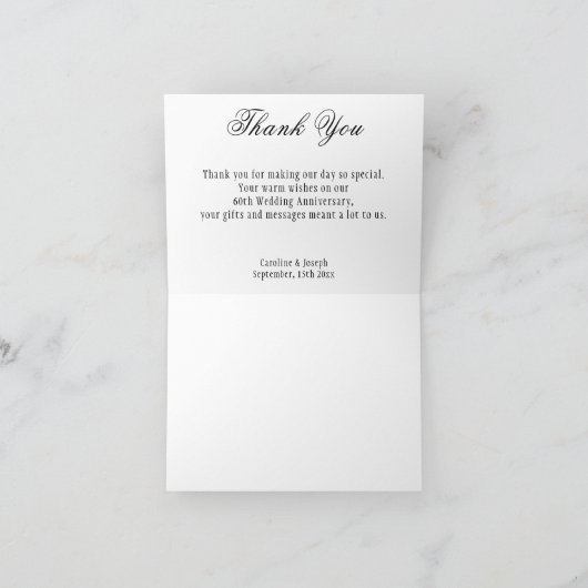 Gold & Gems 60. Hochzeitstag Danke (Innenseite)