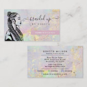 Gold Gemstone Braider Stylist Business Card Visitenkarte (Vorne/Hinten)