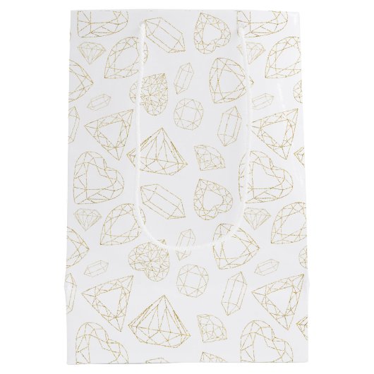 Gold Gemstone Glam Birthday Geschenktasche Mittlere Geschenktüte (Rückseite)