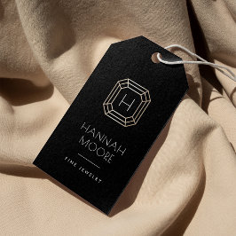Gold Gemstone Monogram Logo | Jewelry Hang Tags Geschenkanhänger