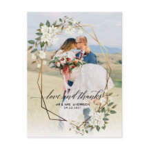 Gold Geo Frame Magnolia Foto Hochzeit Vielen Dank