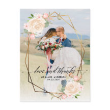 Gold Geo Frame Peach Foto Hochzeit Vielen Dank