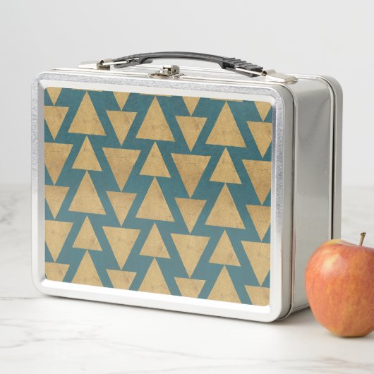 Gold Geo Schritt-| im Freien u. dunkles Metall Lunch Box (Beispiel)