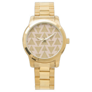 Gold Geo-Schritt- im Freien u. korallenrotes Armbanduhr
