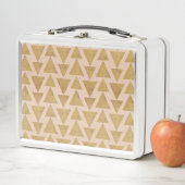 Gold Geo-Schritt-| im Freien u. korallenrotes Metall Lunch Box (Beispiel)