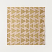 Gold Geo-Schritt-| im Freien u. korallenrotes Wandteppich (Vorderseite)