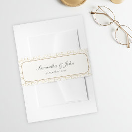 Gold Geometric Arch and Ivory Modern Wedding Einladungsbanderole