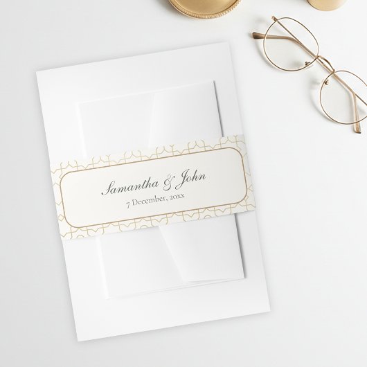 Gold Geometric Arch and Ivory Modern Wedding Einladungsbanderole