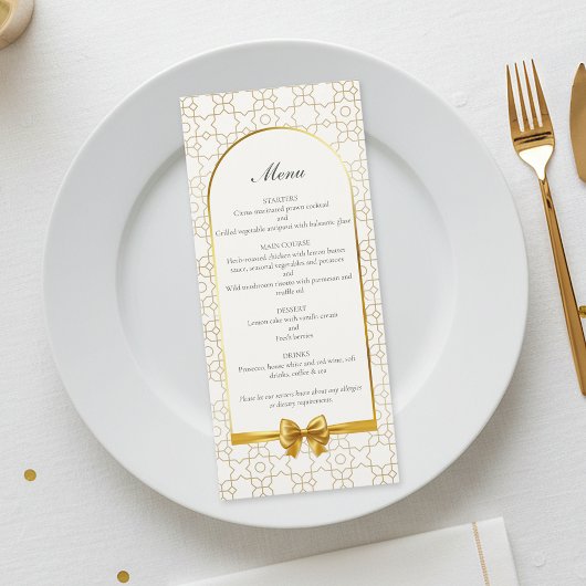 Gold Geometric Arch Art Deco Inspired Wedding Menükarte