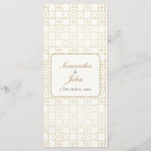Gold Geometric Arch Art Deco Inspired Wedding Menükarte (Rückseite)