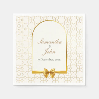 Gold Geometric Arch Art Deco Wedding Paper Napkins Serviette