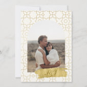 Gold Geometric Arch Photo Save the Date Cards Einladung (Rückseite)