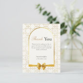 Gold Geometric Arch Photo Wedding Dankeskarte (Stehend Vorderseite)