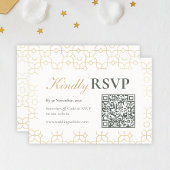 Gold Geometric Arch Wedding RSVP with QR Code