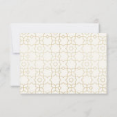 Gold Geometric Arch Wedding RSVP with QR Code Karte (Rückseite)