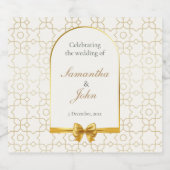 Gold Geometric Arch Wedding Sparkling Wine Labels Schaumweinetikett (Einzelnes Label)