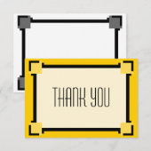Gold Geometric Art Deco Dankeschön Karte (Vorne/Hinten)