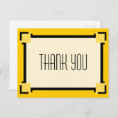 Gold Geometric Art Deco Vielen Dank Postcard Postkarte (Vorne/Hinten)