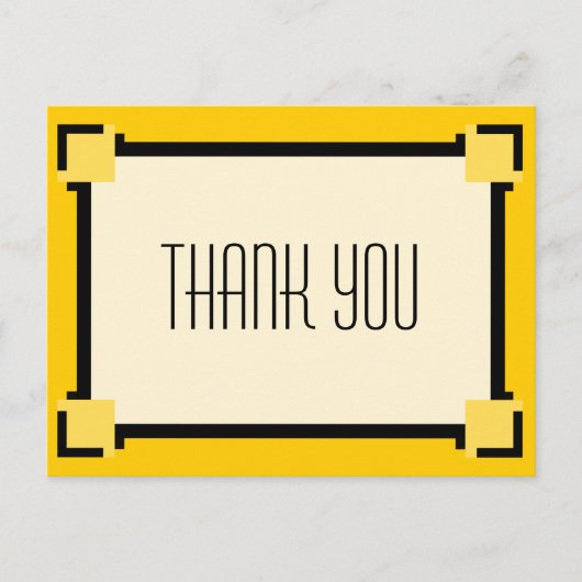 Gold Geometric Art Deco Vielen Dank Postcard Postkarte (Vorderseite)