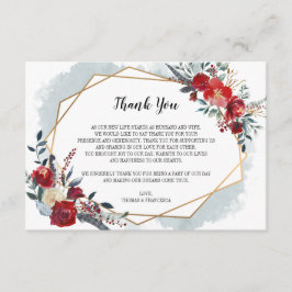 Gold Geometric Boho Floral Wedding Dankeschön Kart Dankeskarte