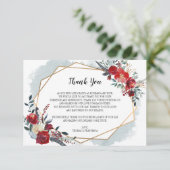 Gold Geometric Boho Floral Wedding Dankeschön Kart Dankeskarte (Stehend Vorderseite)