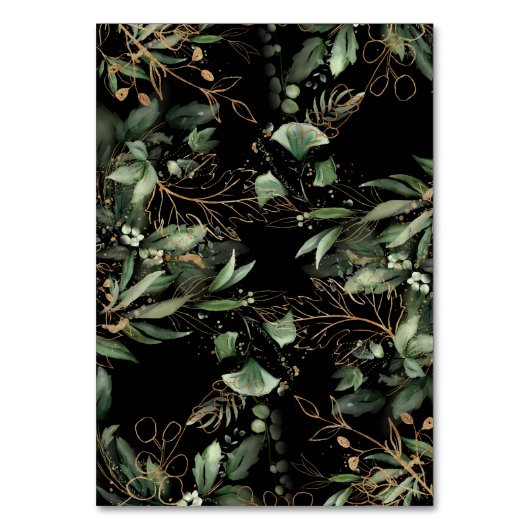 Gold Geometric Diamond Eucalyptus Premium Onyx Tischnummer (Rückseite)