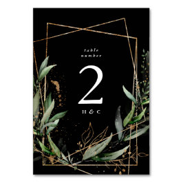 Gold Geometric Diamond Eucalyptus Premium Onyx Tischnummer