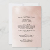 Gold Geometric Fall Blume Back & Front Hochzeit Einladung (Rückseite)