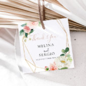 Gold Geometric Fall Blume Hochzeitsdanken Geschenkanhänger