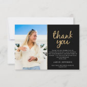 Gold Geometric Foto Abschluss Danke Karte (Vorderseite)