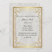 Gold Geometric Marble Wedding Engagement Party Einladung (Vorne/Hinten)
