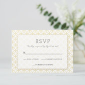 Gold Geometric Modern Wedding RSVP Card Karte (Stehend Vorderseite)